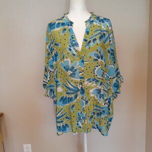 Anthropologie Vera Valley Flutter Sleeve Blouse